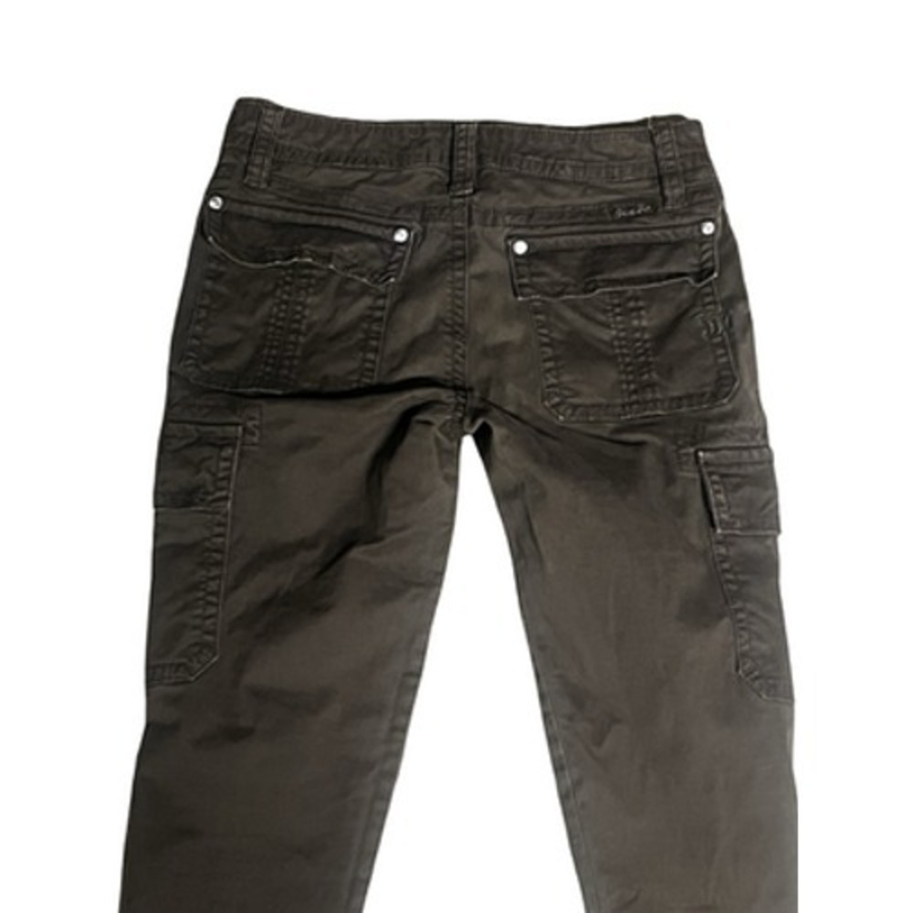 Miss Me Pants Womens 27 Brown Cargo Twill Ankle Zip Stretch‎ Rhinestone CP1246A